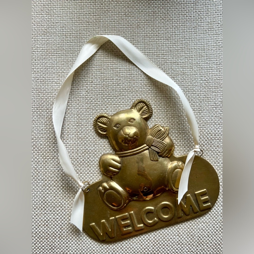 Vintage Brass Welcome Sign